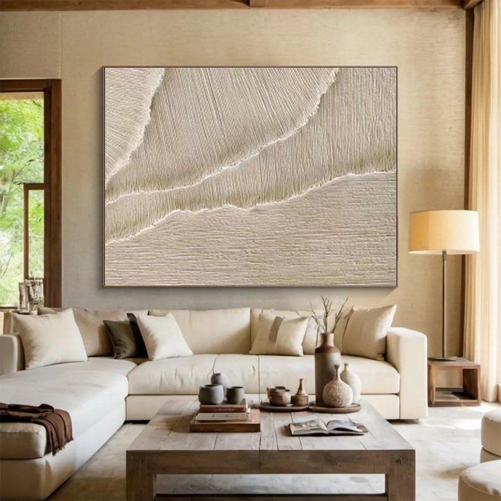 Beige Fabric - Texture Art for Cozy Reading Nooks DLZ2479