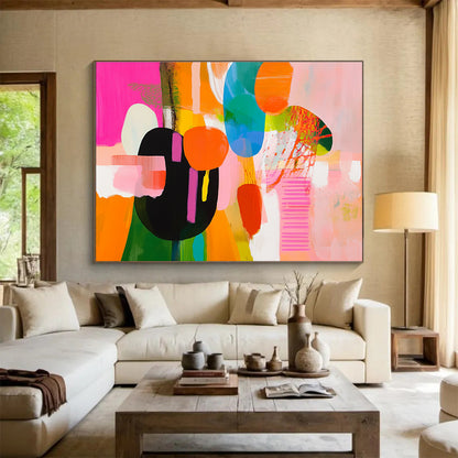 Colorful Abstract Shapes Art for Vibrant Living Room & Creative Office SC300