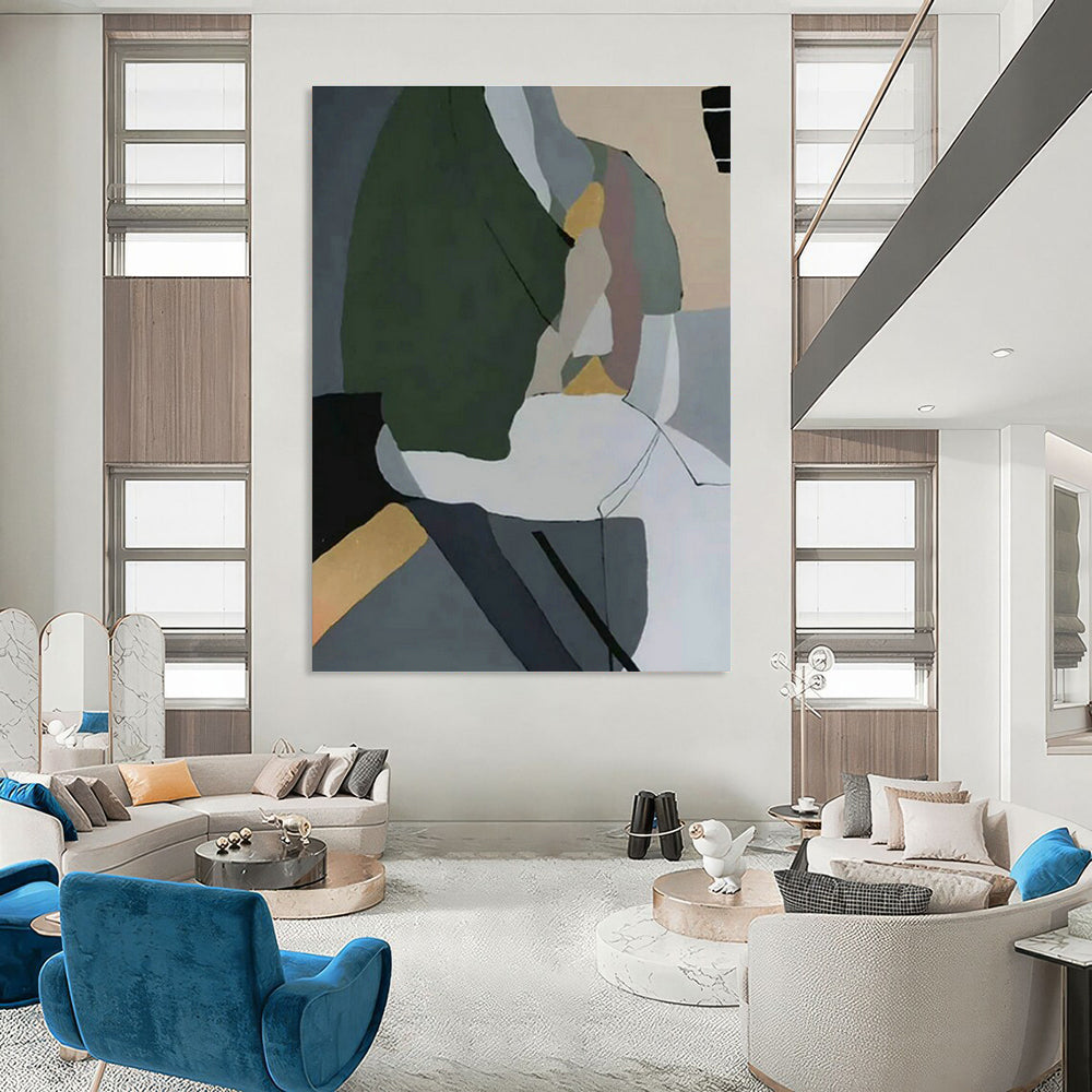 Geometric Color - Block Abstract Art for Living Room & Office DLZ0540