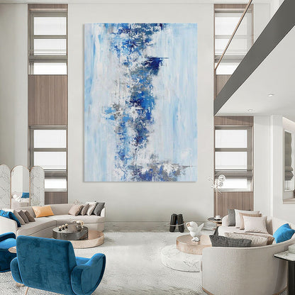 Blue - White Abstract Art for Coastal Home Entryway Walls DLZ0072
