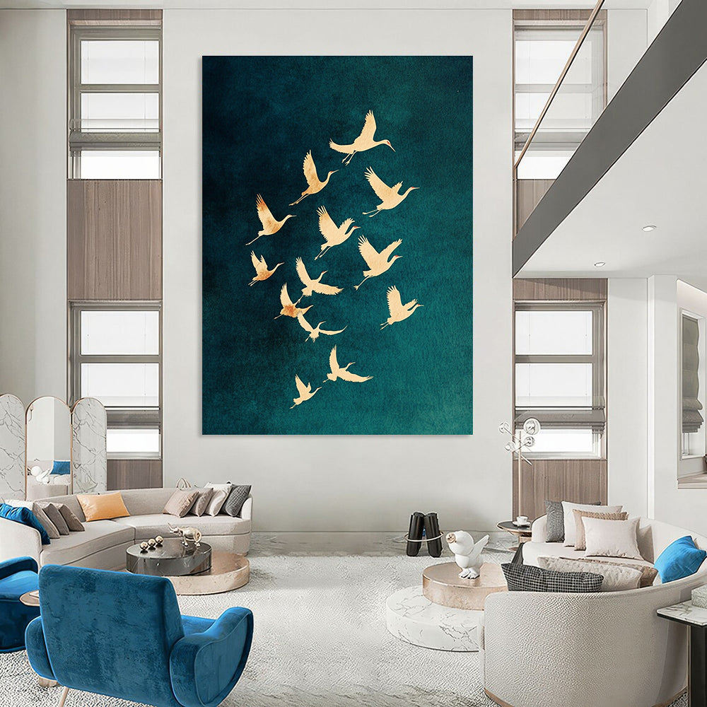Gold Rings on Gray Art for Boutique Jewelry Shop & Modern Living Room STSC1305
