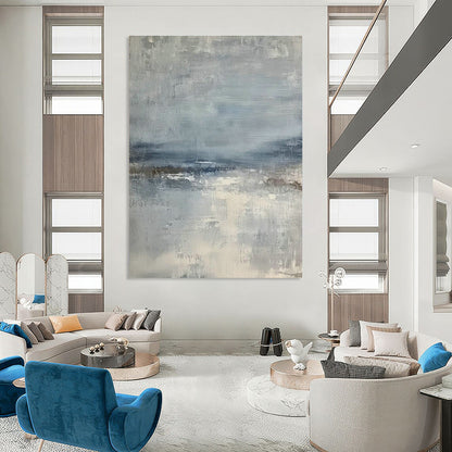 Blue - Grey Abstract Landscape Art for Living Room & Bedroom DLZ0417