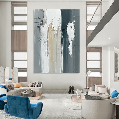 Textured Gray and White Abstract for Scandinavian - Style Home & Contemporary Office STSC579