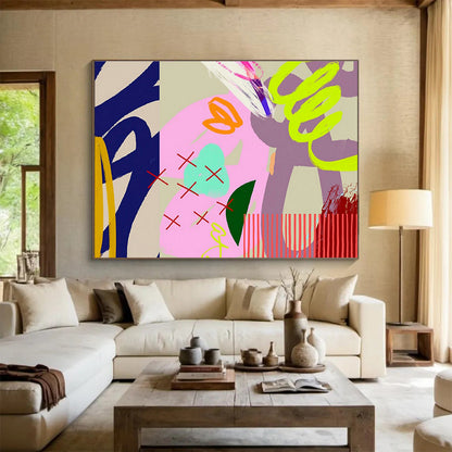 Colorful Graffiti - Style Abstract Art for Urban Café Exteriors DLZ2584