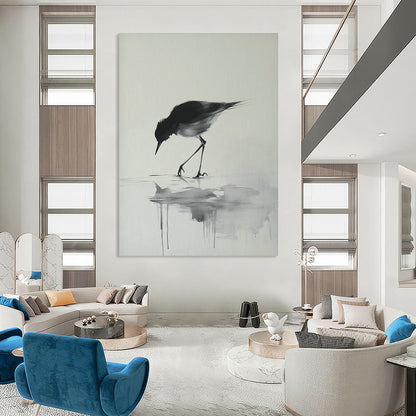 Ink - Wash Bird Art for Zen - Inspired Home & Traditional Tea House DLZ1830