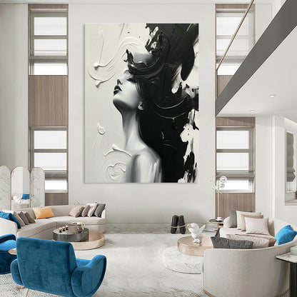 Black - and - White Artistic Portrait for Contemporary Art Gallery & Edgy Home Office DLZ1562