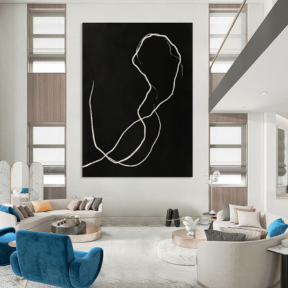White Line on Black for Minimalist Gallery & Meditation Space STSC1189