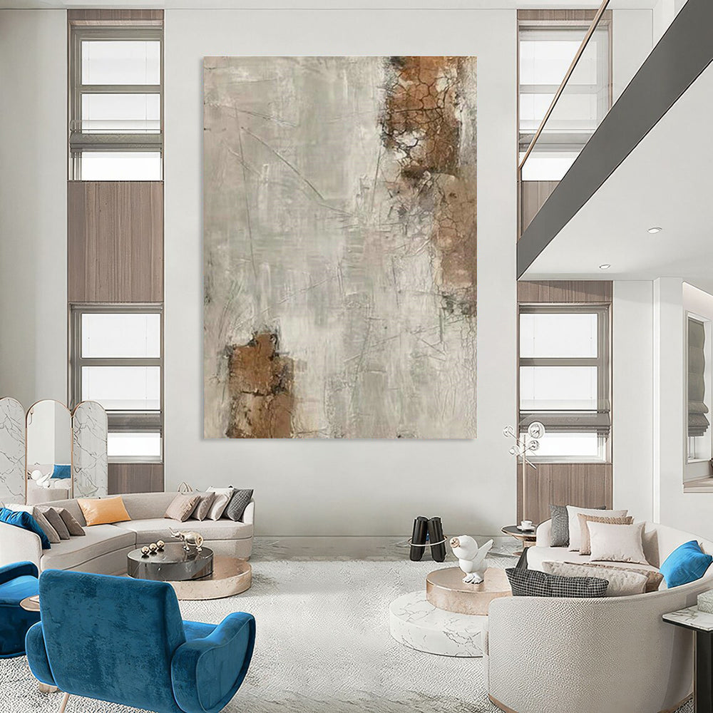 Gray - White Abstract Art for Modern Art Gallery Feature Walls DLZ0187