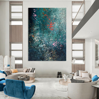 Blue - Green - Pink Abstract Art for Bohemian - Style Home Living Room Accent Walls DLZ0001