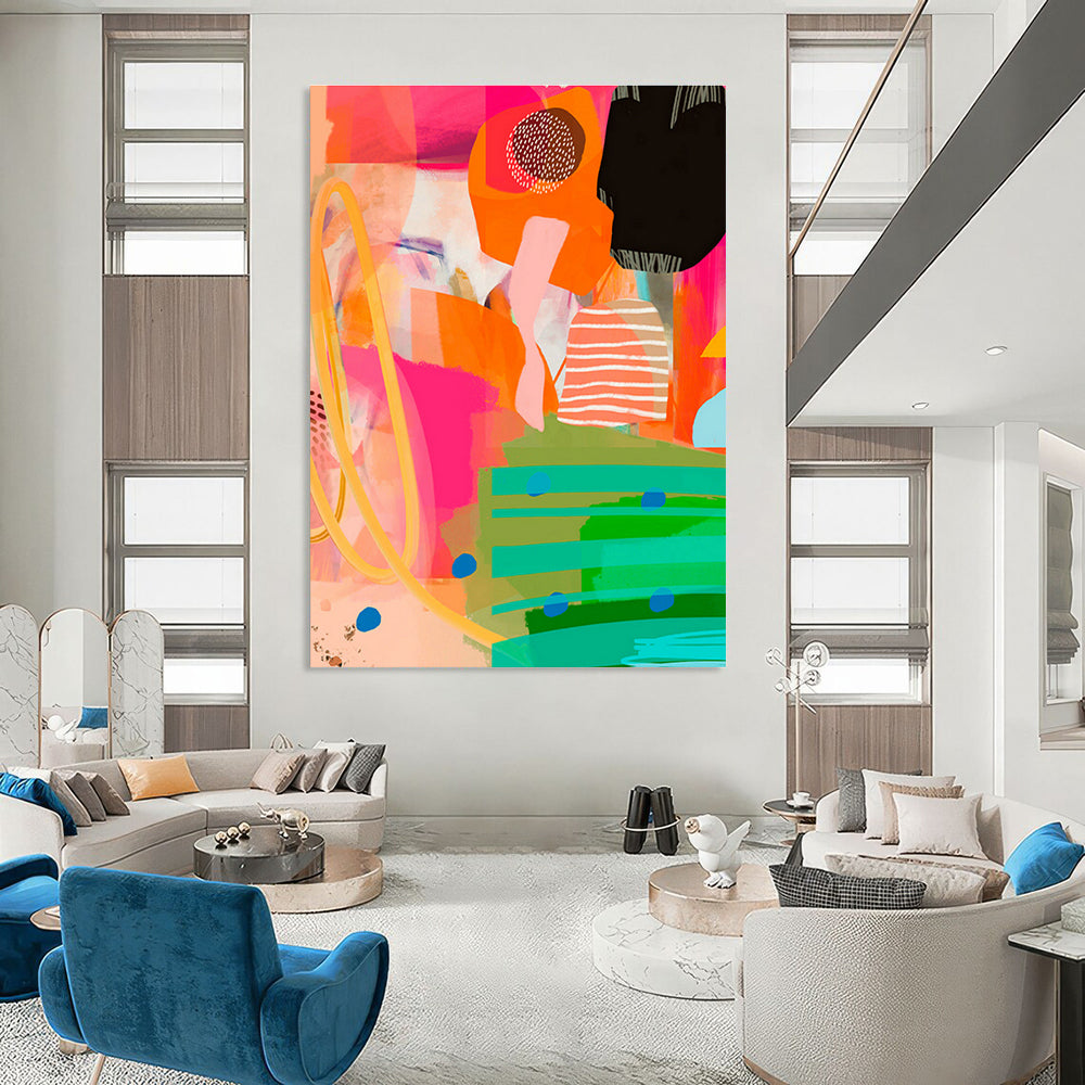 Colorful Geometric Abstract Art for Modern Office & Trendy Café DLZ0650