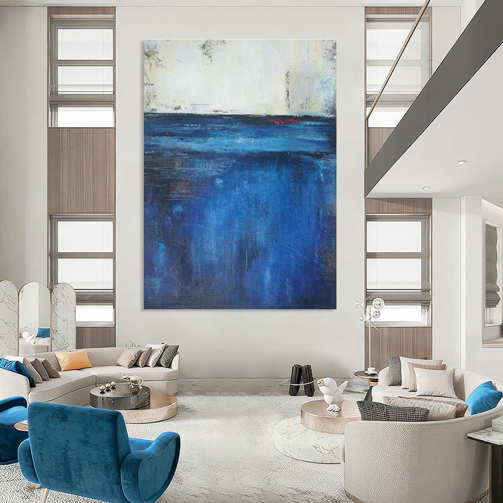 Coastal Abstract Horizon Art for Beach House Dining Room & Seaside Art Gallery DLZ2267