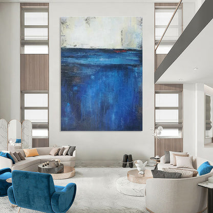 Coastal Abstract Horizon Art for Beach House Dining Room & Seaside Art Gallery DLZ2267