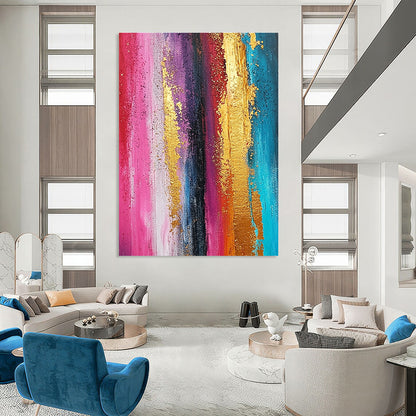 Colorful Gold - Striped Abstract Art for Boutique & Creative Studio STSC733