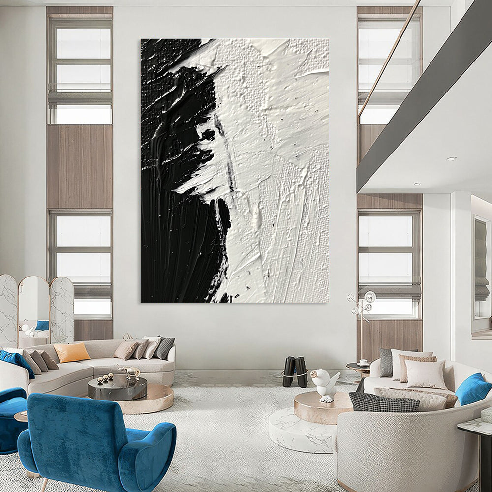 Black and White Textured Strokes for Industrial - Style Café & Modern Home Study STSC1282