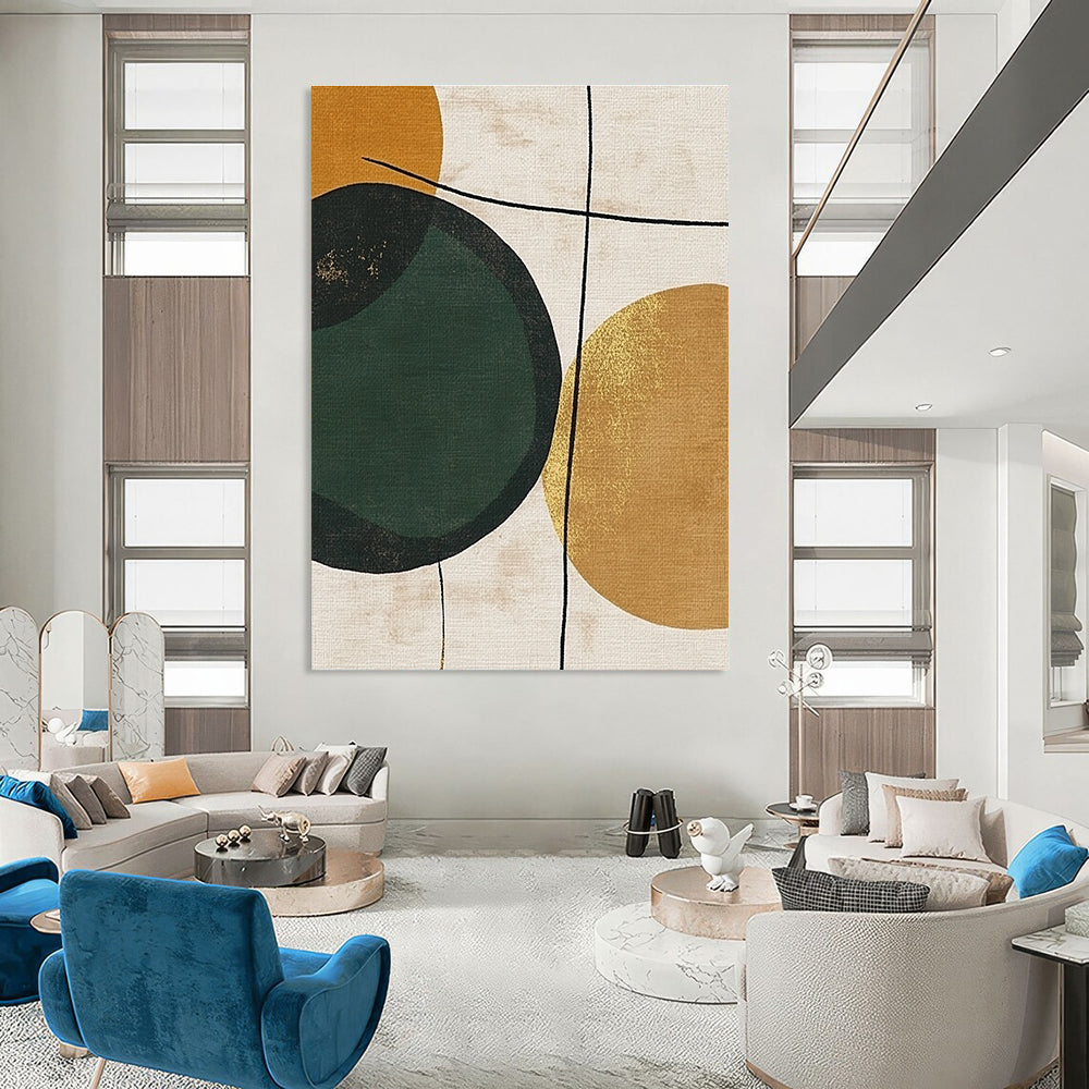 Geometric Circles with Gold for Mid - Century Modern Home & Chic Home Office STSC467
