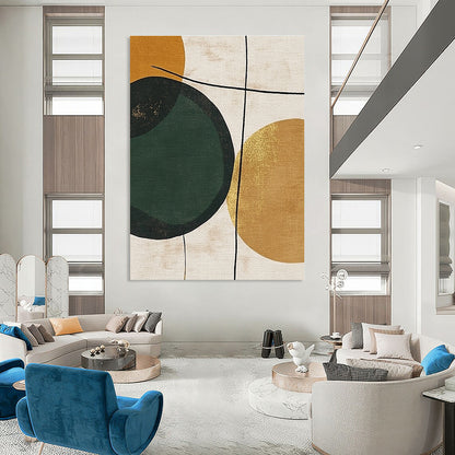 Geometric Circles with Gold for Mid - Century Modern Home & Chic Home Office STSC467