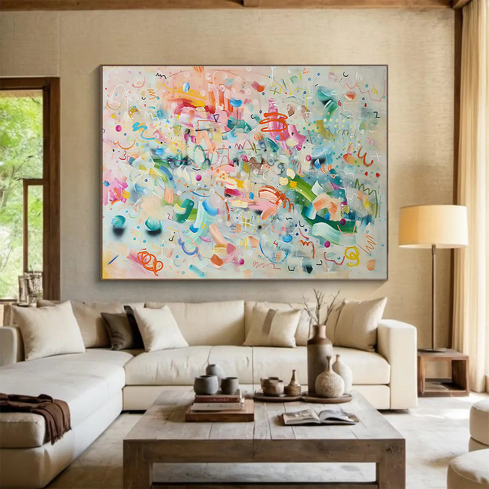 Colorful Graffiti - Style Abstract Art for Trendy Cafés DLZ2443