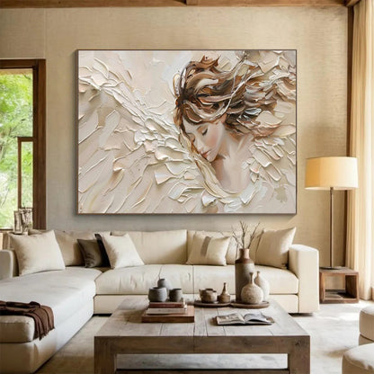 3D Angel Wings Portrait Art for Spiritual Bedroom Sanctuary DLZ2838