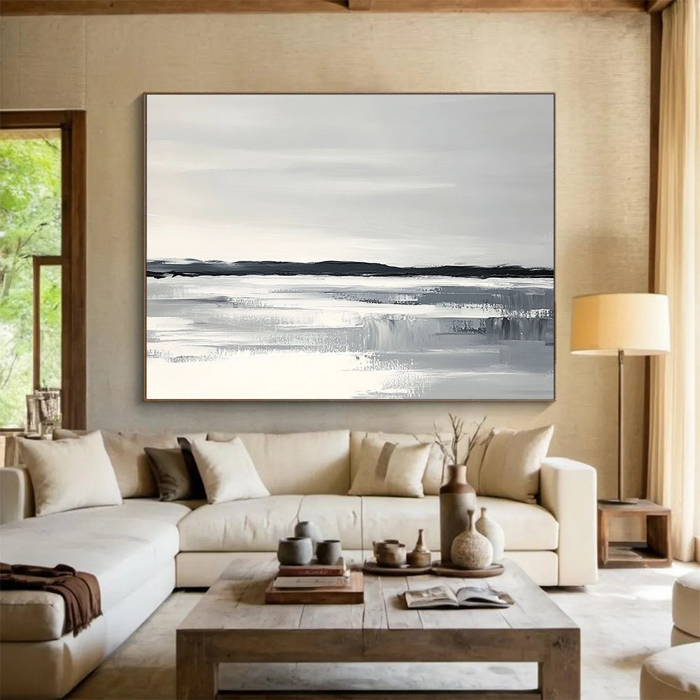 Monochrome Landscape Art for Minimalist Living Room & Serene Spa SC154