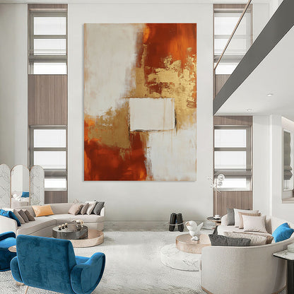 Gold and Rust Abstract for Luxury Hotel Lobby & Art - Themed Dining Room STSC244