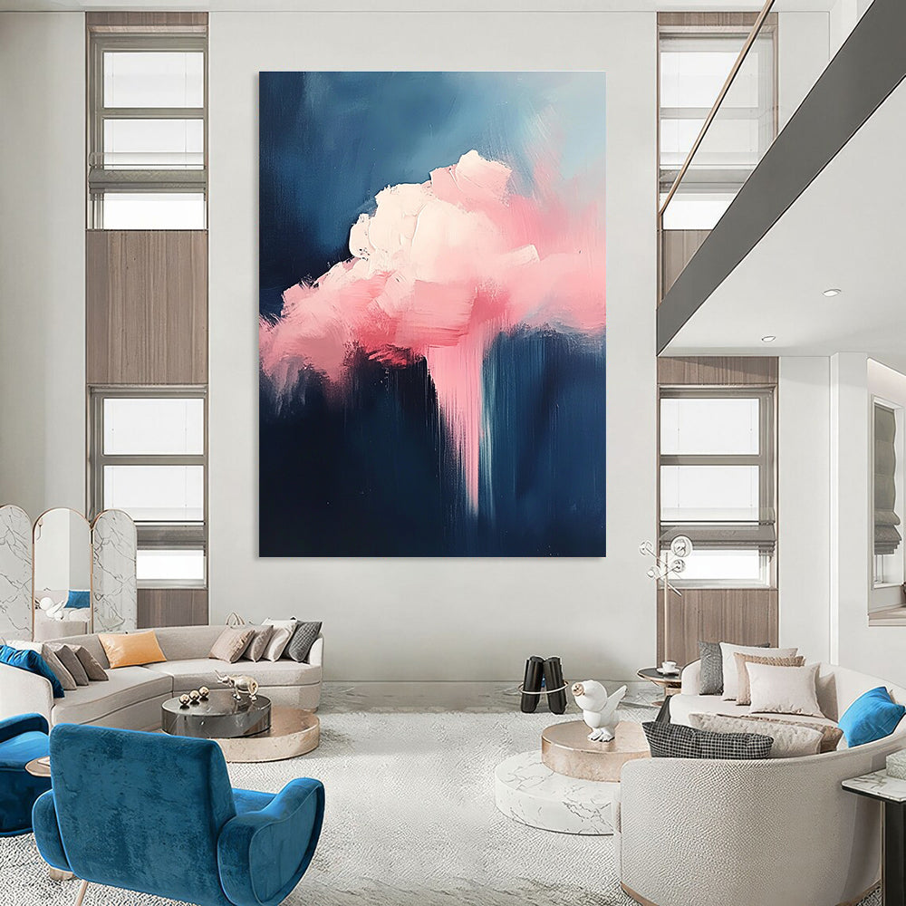 Dreamy Pink Cloud Abstract Art for Nursery & Lounge STSC671