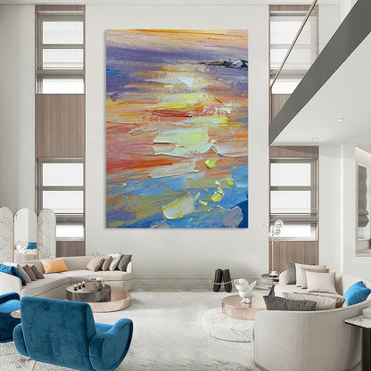 Sunset Thick - Paint Art for Beachfront Bar & Vacation Home Living Room DLZ1047