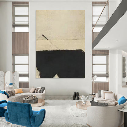 Beige - Black Minimalist Art for Industrial Loft & Art - Loving Home Office DLZ2074
