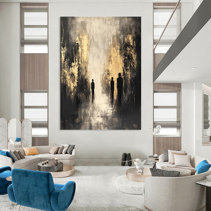 Silhouettes in Gold and Grey for Luxury Hotel Lobby & Sophisticated Home Office STSC371