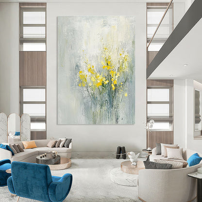 Yellow Flowers Abstract for Cheerful Kitchen & Art - Loving Sunroom STSC185