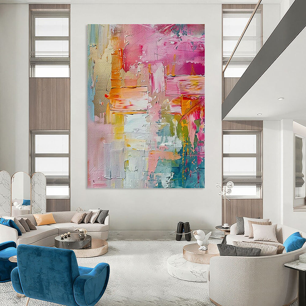 Pink - Themed Abstract Art for Girly Bridal Boutique Lounges DLZ0127
