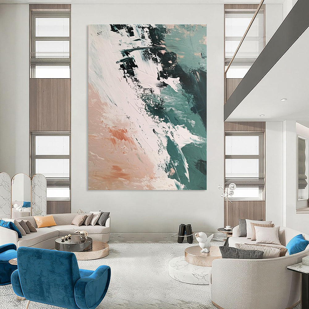 Abstract Green and White Art for Contemporary Art Studio & Creative Home Office STSC1437