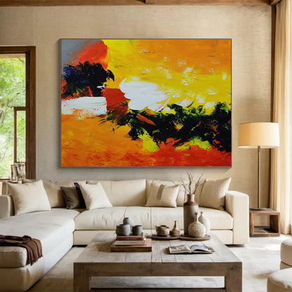 Vibrant Orange - Yellow Abstract Creation to Ignite Creativity in Dynamic Creative Studios DLZ3036
