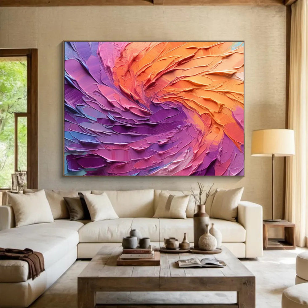 Pink - Purple - Orange Swirl Art for Modern Art Gallery Interactive Spaces DLZ3204