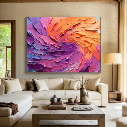 Pink - Purple - Orange Swirl Art for Modern Art Gallery Interactive Spaces DLZ3204