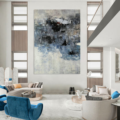 Blue - Grey Abstract Art for Living Room & Bedroom DLZ0549