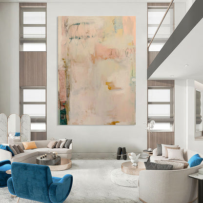 Soft Pastel Abstract Art for Women’s Wellness Retreat & Shabby - Chic Home Parlor DLZ1529