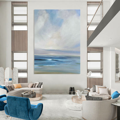 Gentle Wave Sea Art for Coastal Cottage Bedroom & Seaside Wellness Spa DLZ0964