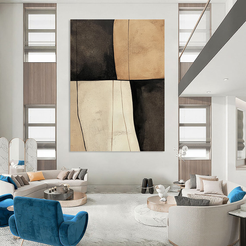 Neutral Geometric Blocks for Minimalist Studio & Serene Meditation Room STSC627