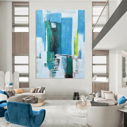 Urban Color Block Abstract Art for City - Themed Café & Modern Apartment Lobby DLZ0762