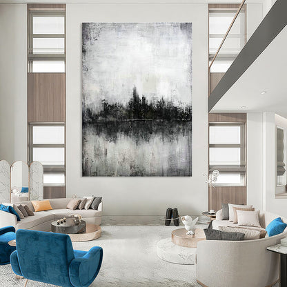 Monochrome Landscape Art for Rustic Home Library & Nature - Themed Café DLZ2054