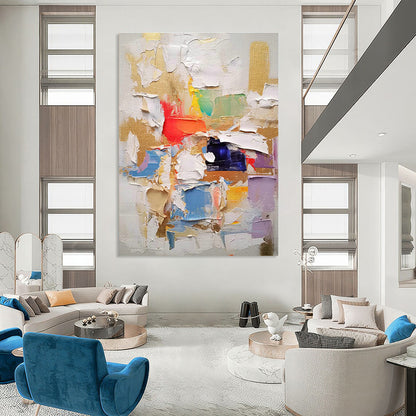 Colorful Collage - like Abstract Art for Art School Gallery & Trendy Bar DLZ1064