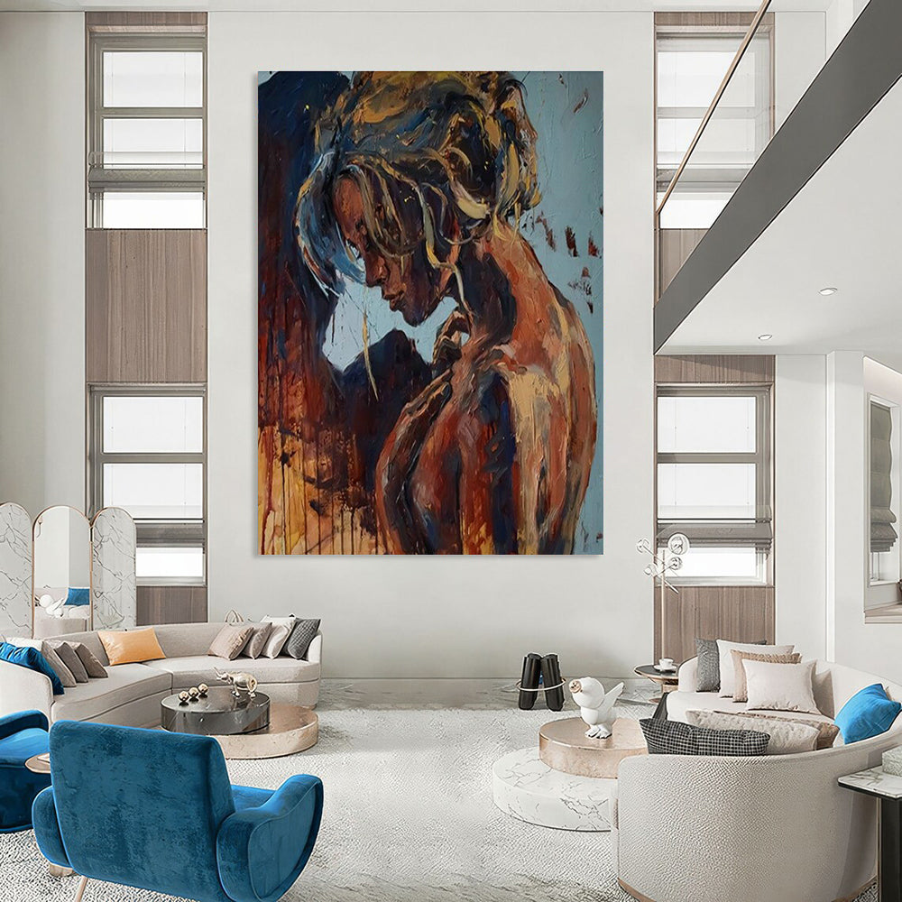Contemplative Nude Figure Art for Art Studio & Intimate Lounge DLZ2351