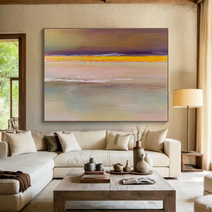 Yellow - Purple Minimalist Abstract Art for Calm Study DLZ2757