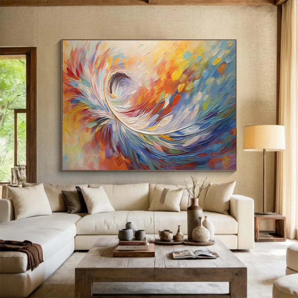 Colorful Swirl Abstract Art for Modern Art Gallery Feature Exhibits DLZ3254
