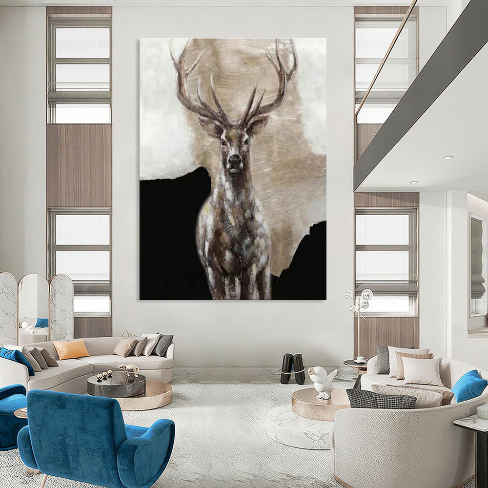 Majestic Stag Portrait for Rustic Lodge & Wildlife - Themed Office DLZ2162