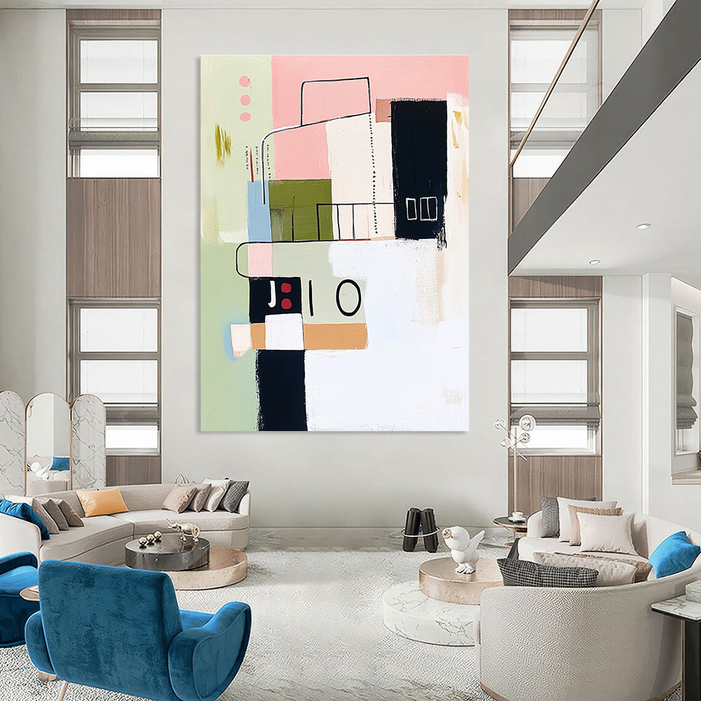 Pastel Geometric Abstraction for Bohemian Café & Creative Studio STSC1072
