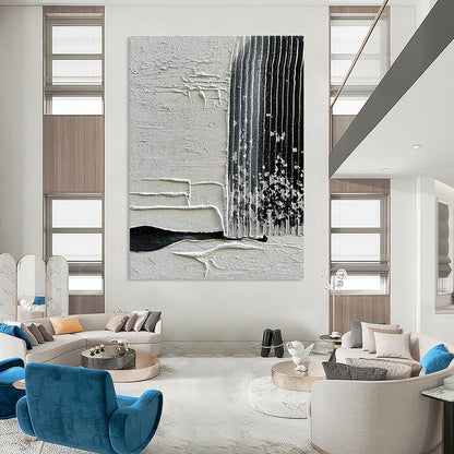 Grey - White Textured Abstract Art for Office & Living Room DLZ0436