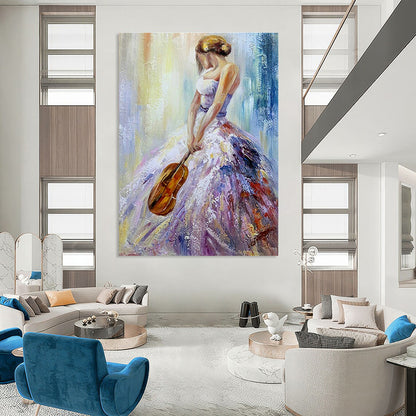 Colorful Violinist Art for Music Room & Art - Loving Home Dining Room DLZ2055