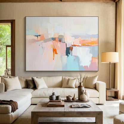 Pastel Color Block Abstract Art for Coastal Café & Bohemian Nursery SC353