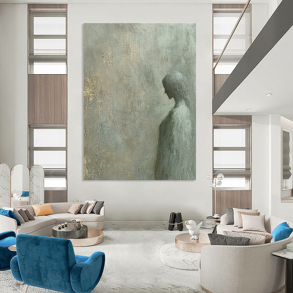 Shadowy Female Silhouette for Serene Meditation Room & Ethereal Art Gallery STSC997